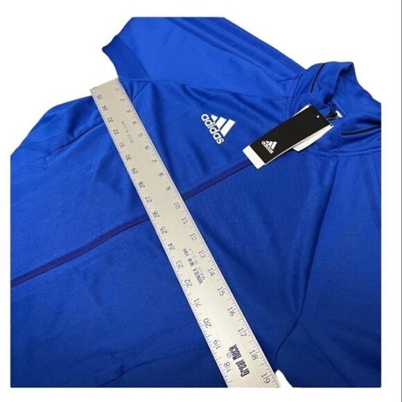 Adidas Men’s Trio 17 Full Zip Training Jacket White Mock Neck BQ8201 Thumbhole - Picture 15 of 15